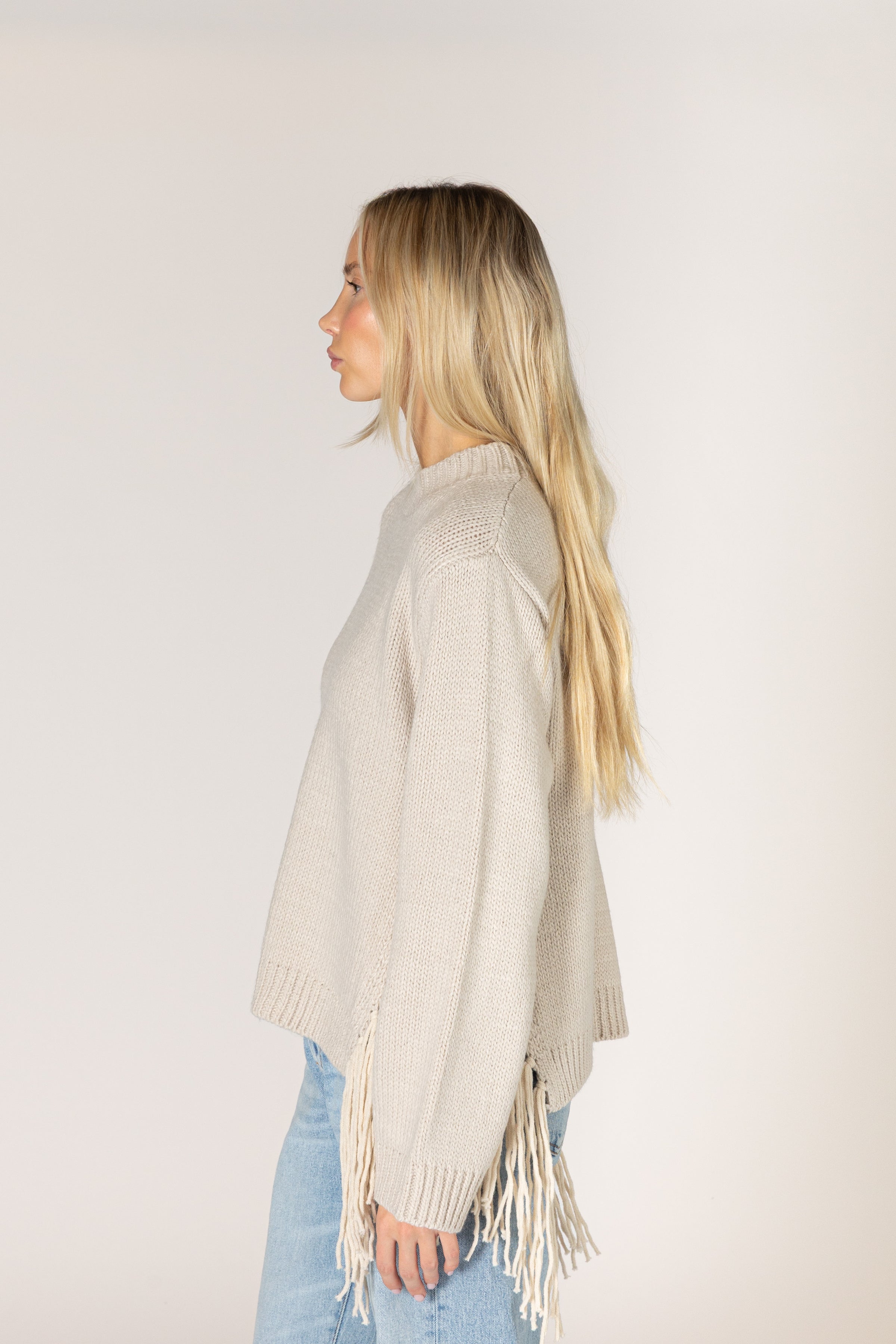 Lyla & Luxe - Buck - Novelty Tassel Sweater in Bone