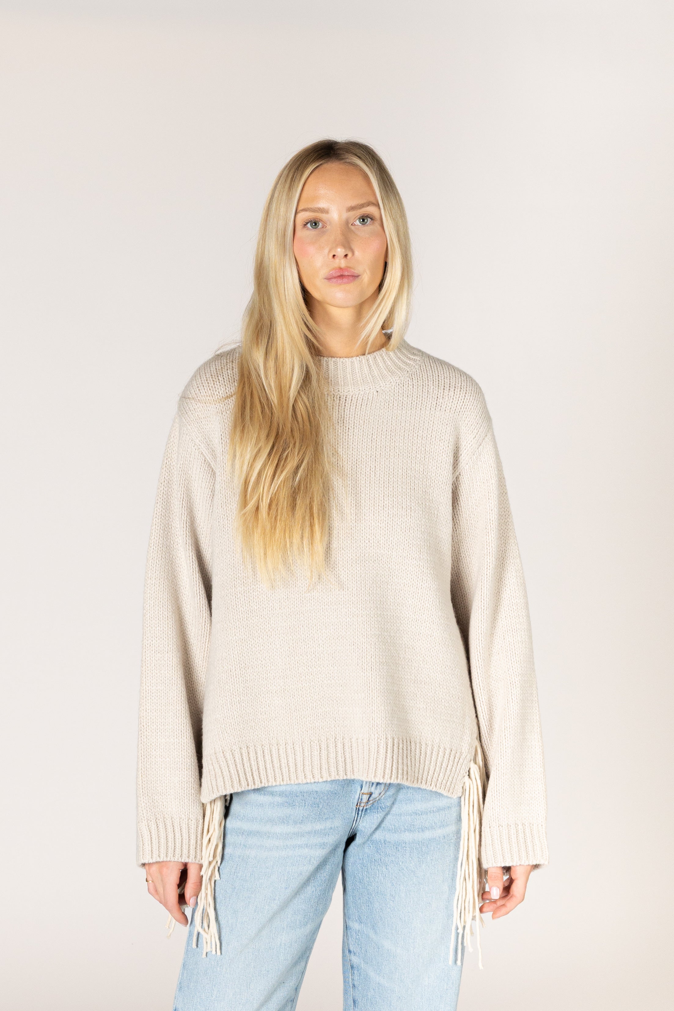 Lyla & Luxe - Buck - Novelty Tassel Sweater in Bone