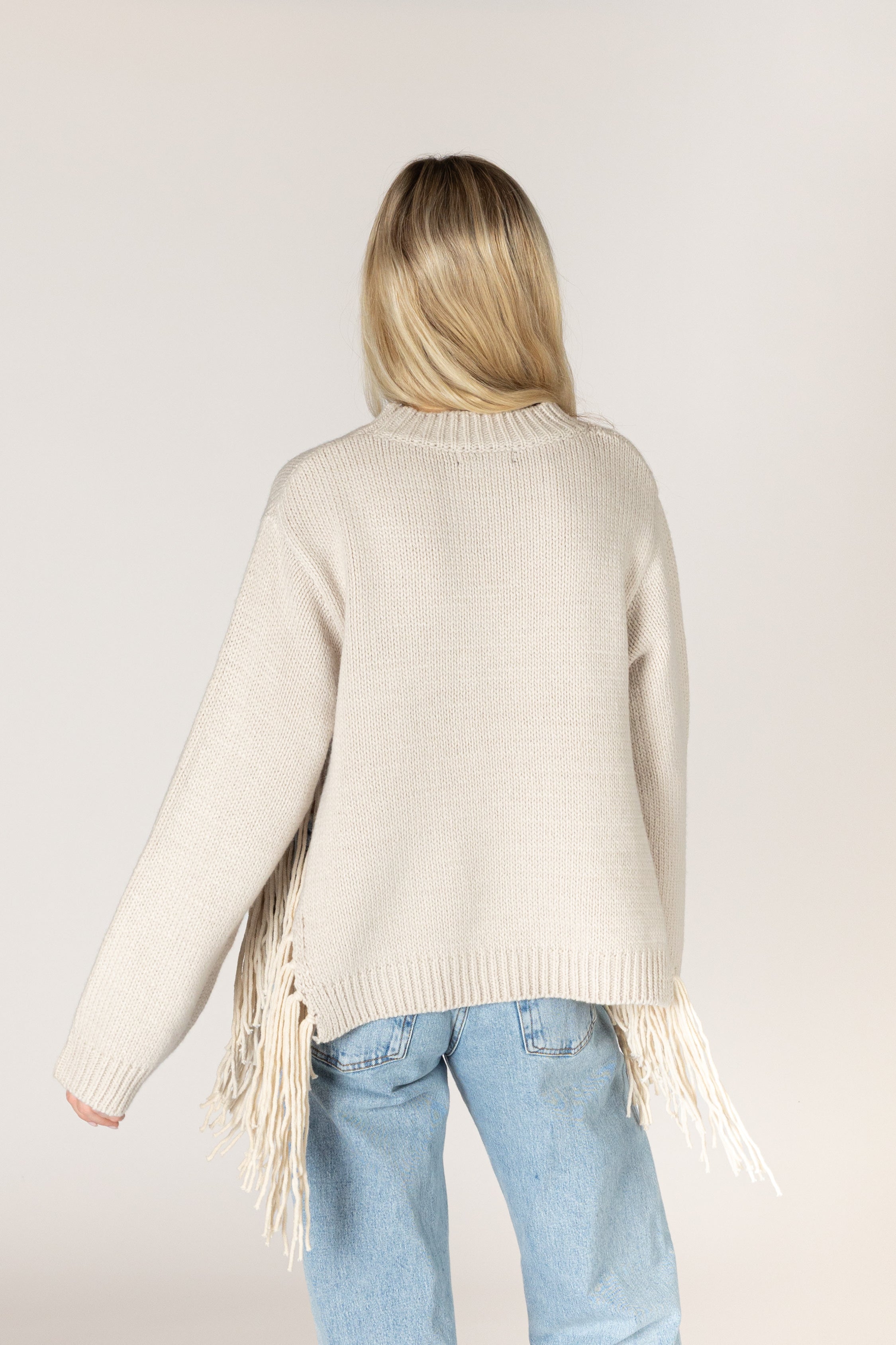 Lyla & Luxe - Buck - Novelty Tassel Sweater in Bone