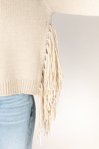 Lyla & Luxe - Buck - Novelty Tassel Sweater in Bone