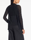 Sarah Pacini - Openwork Mako Cardigan in Black