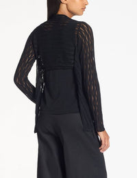 Sarah Pacini - Openwork Mako Cardigan in Black