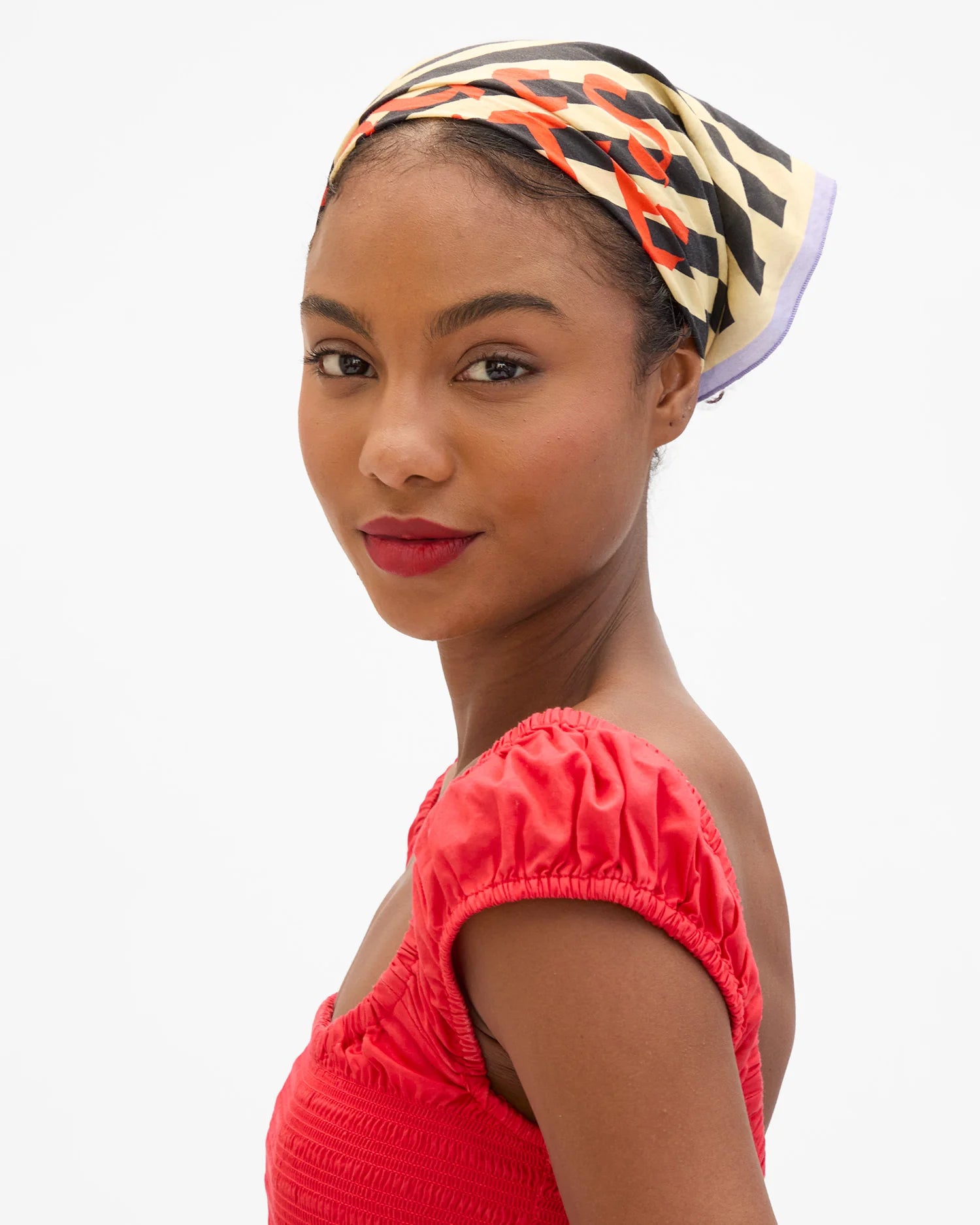 Clare V. - Moules Frites Bandana in Sand/Black