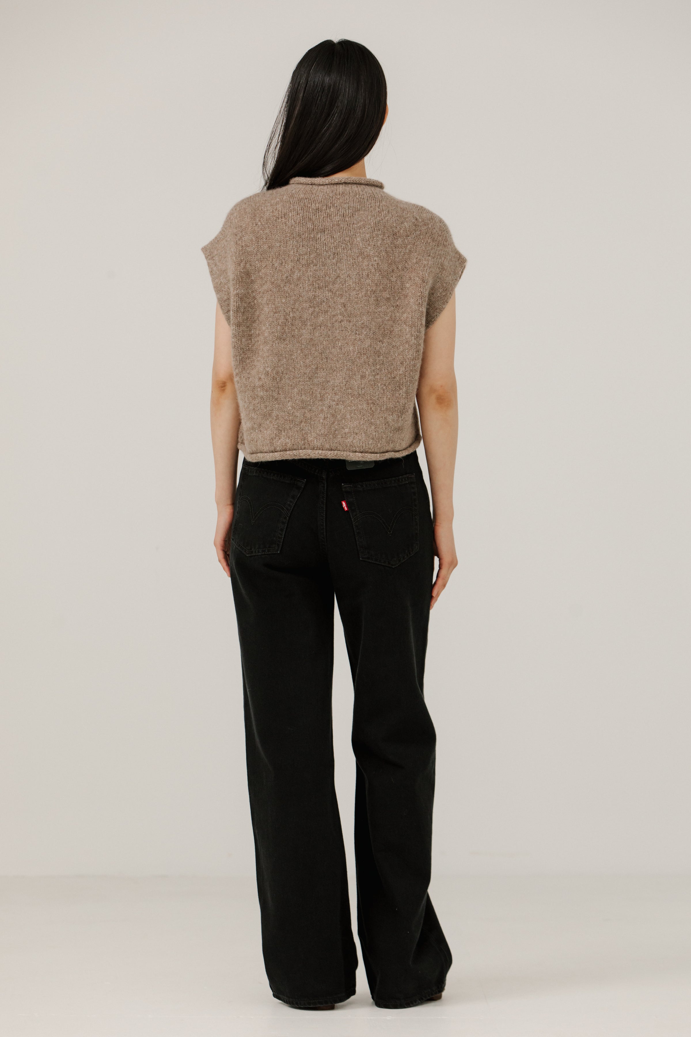 BARE Knitwear - Alpaca Iris Vest in Dark Fawn