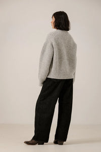 BARE Knitwear - Lofty Alpaca Crewneck in Light Grey