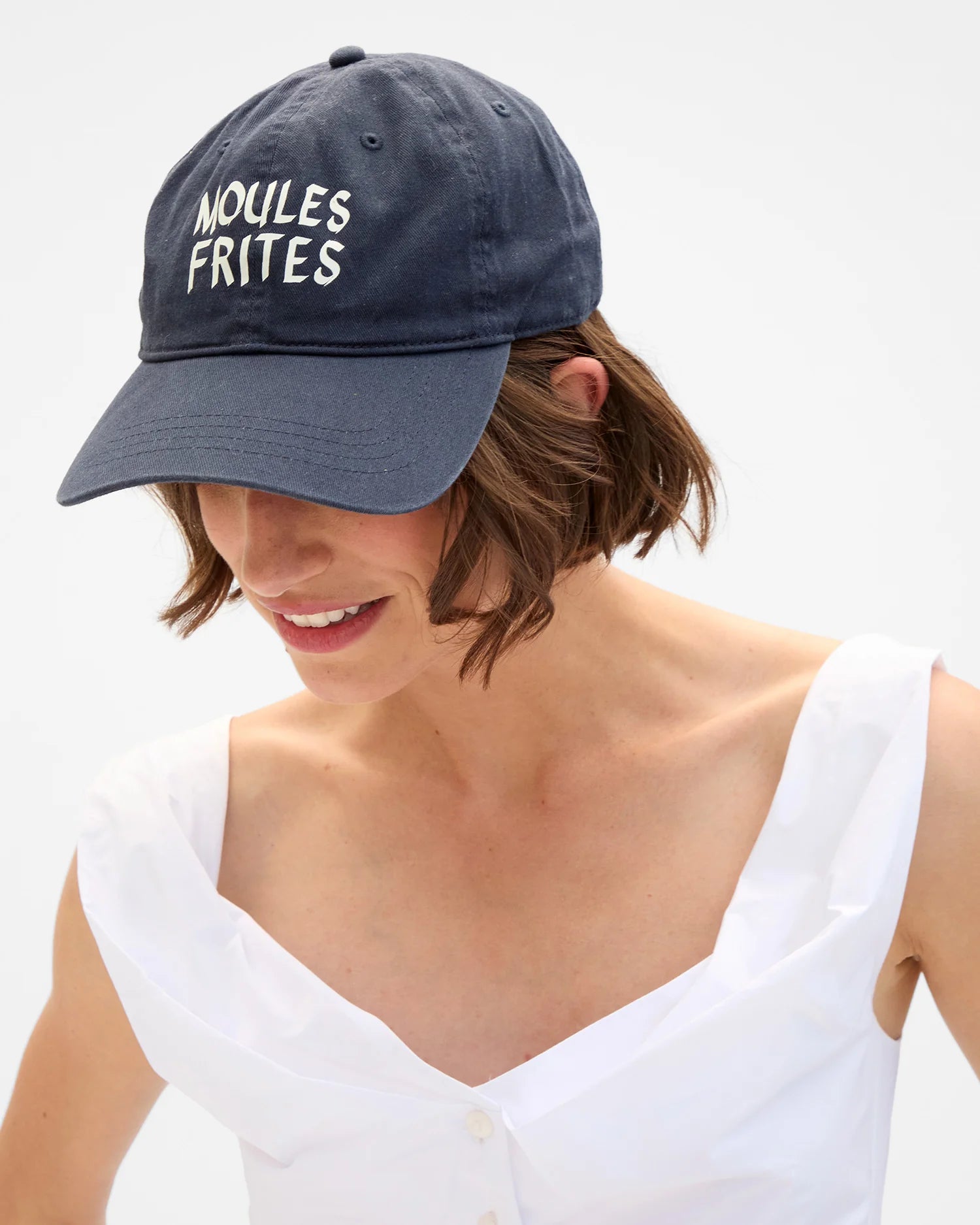 Clare V. - Baseball Hat in Navy Moules Frites