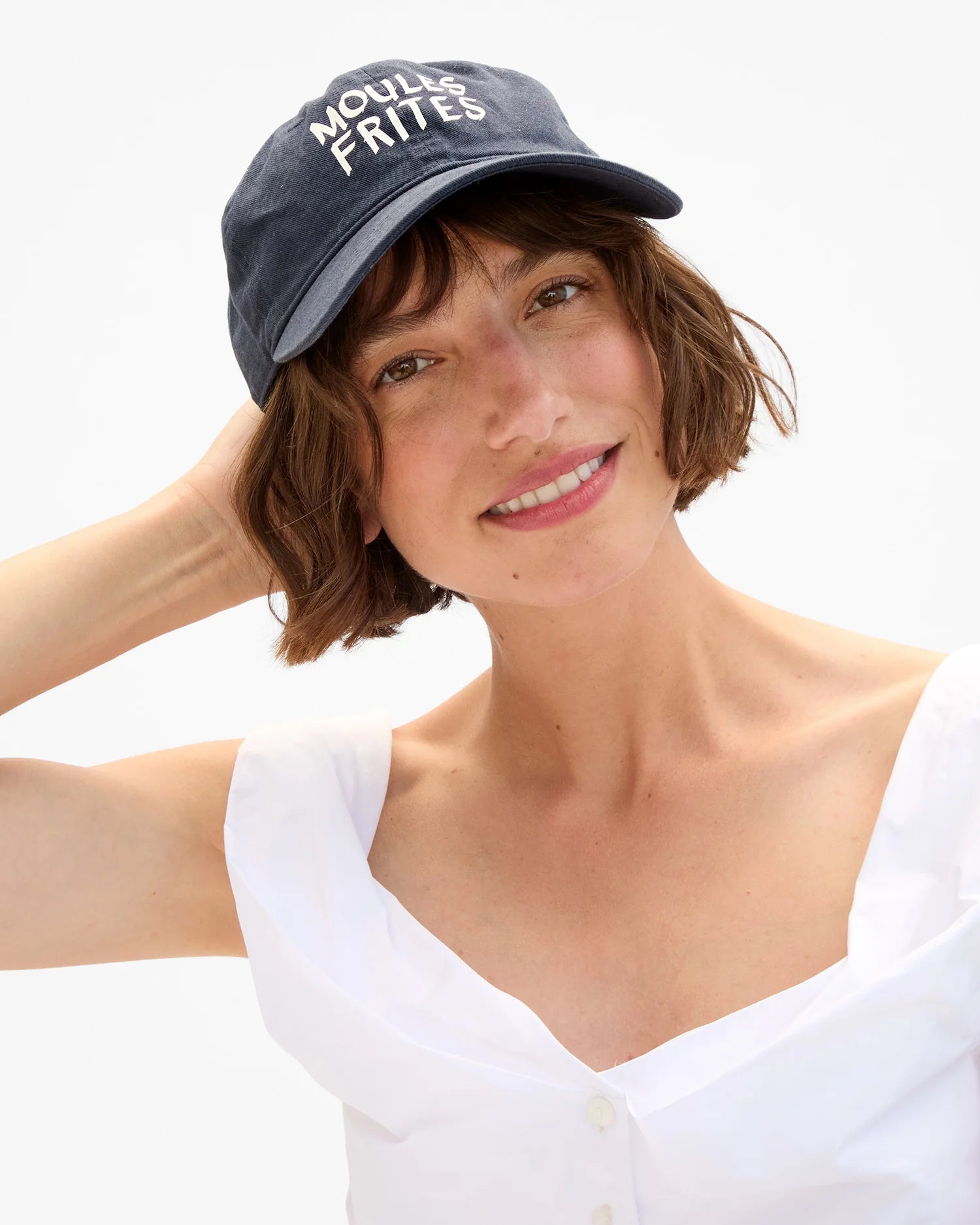 Clare V. - Baseball Hat in Navy Moules Frites