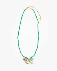 Clare V. - Beaded Charm Necklace in Multi