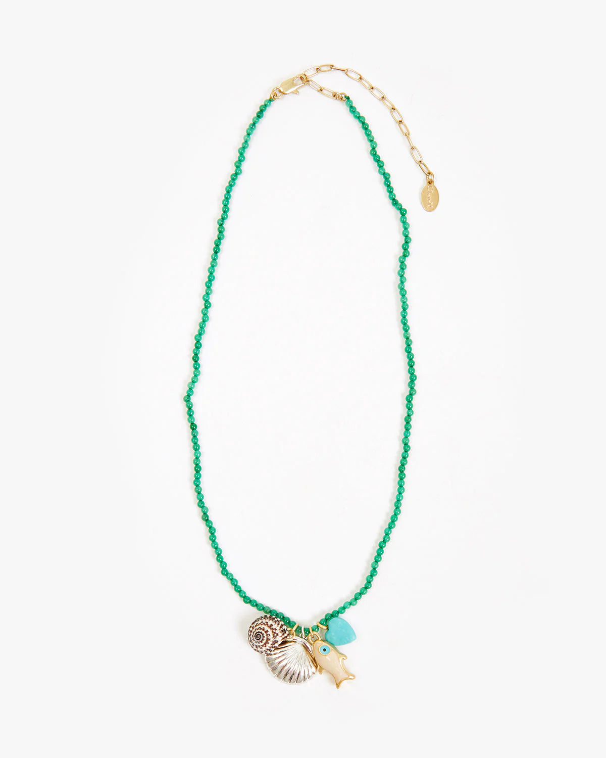 Clare V. - Beaded Charm Necklace in Multi