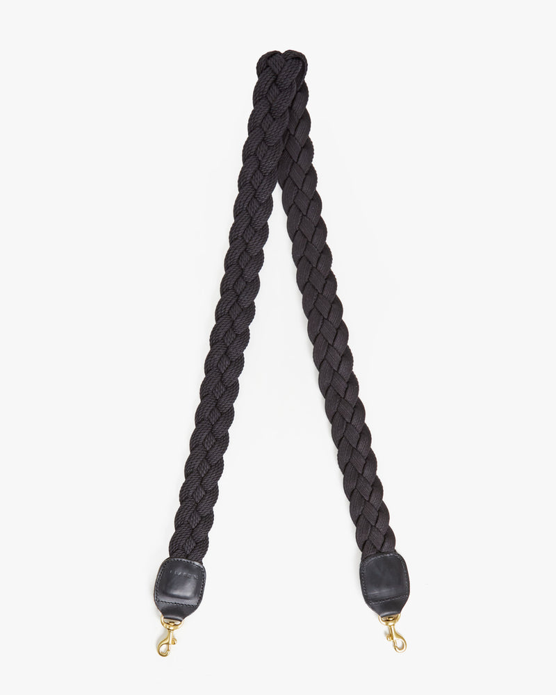 Clare V. - Crossbody Strap - Braided Rope W/Veg Tabs - Black