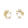 Ruth Tomlinson - Pearl and Baguette Diamond Studs
