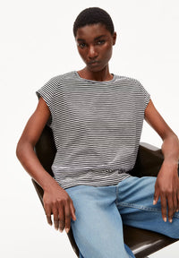 ArmedAngels - Oneliaa Lovely Stripes Tee in Black/Oatmilk