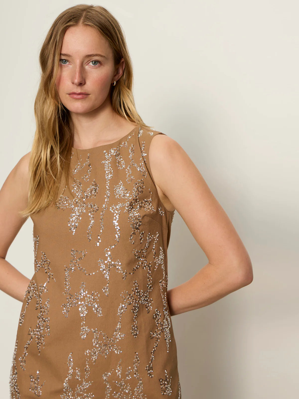 Sanctuary - Better Place Embellished Dress in Toasted Coconut
