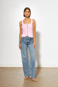 LINE Knitwear - Chantel - Tank Top in Blush Pink