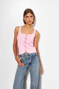 LINE Knitwear - Chantel - Tank Top in Blush Pink