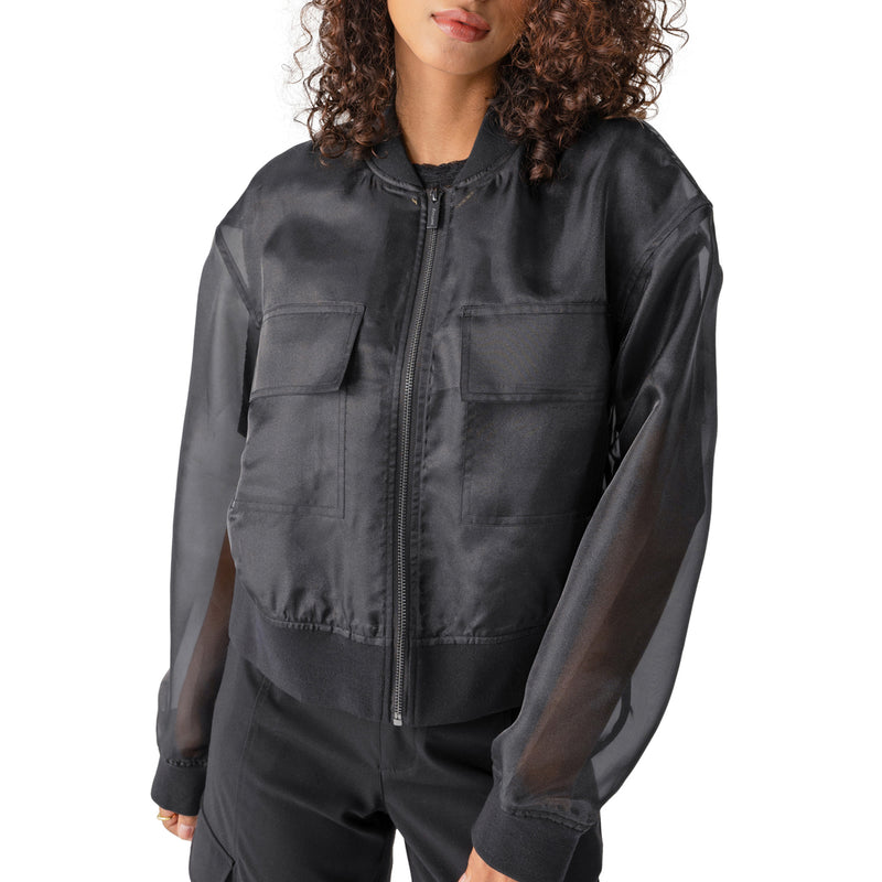 Sanctuary - Skyline Organza Bomber Jacket in Black