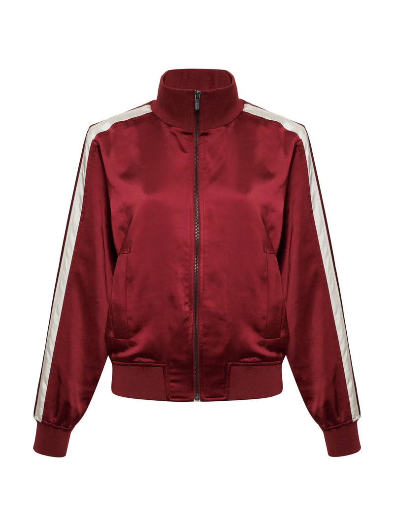 Sanctuary - Satin Track Jacket in Crimson