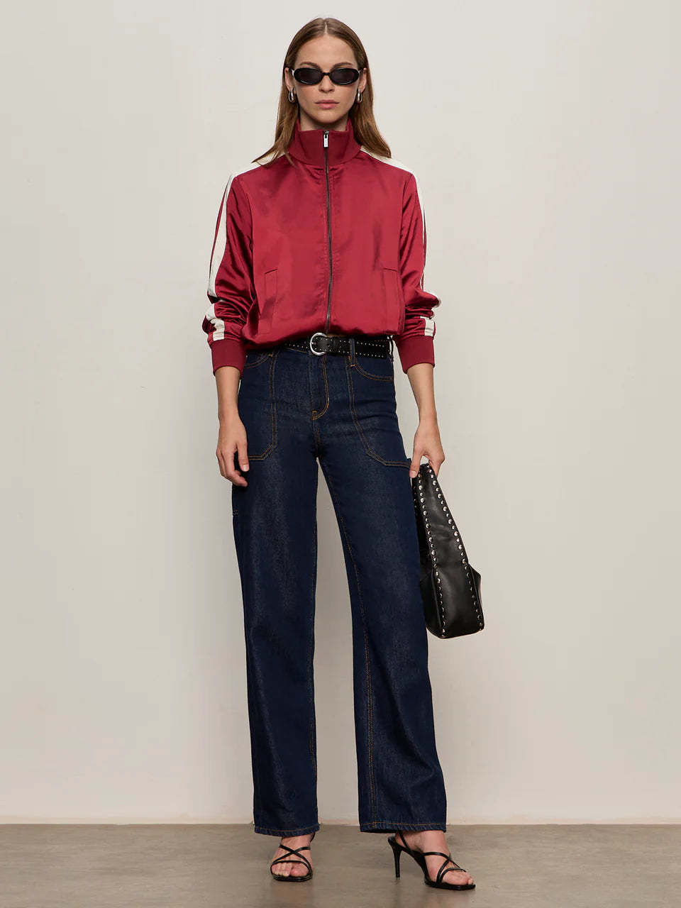 Sanctuary - Satin Track Jacket in Crimson