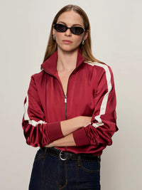Sanctuary - Satin Track Jacket in Crimson