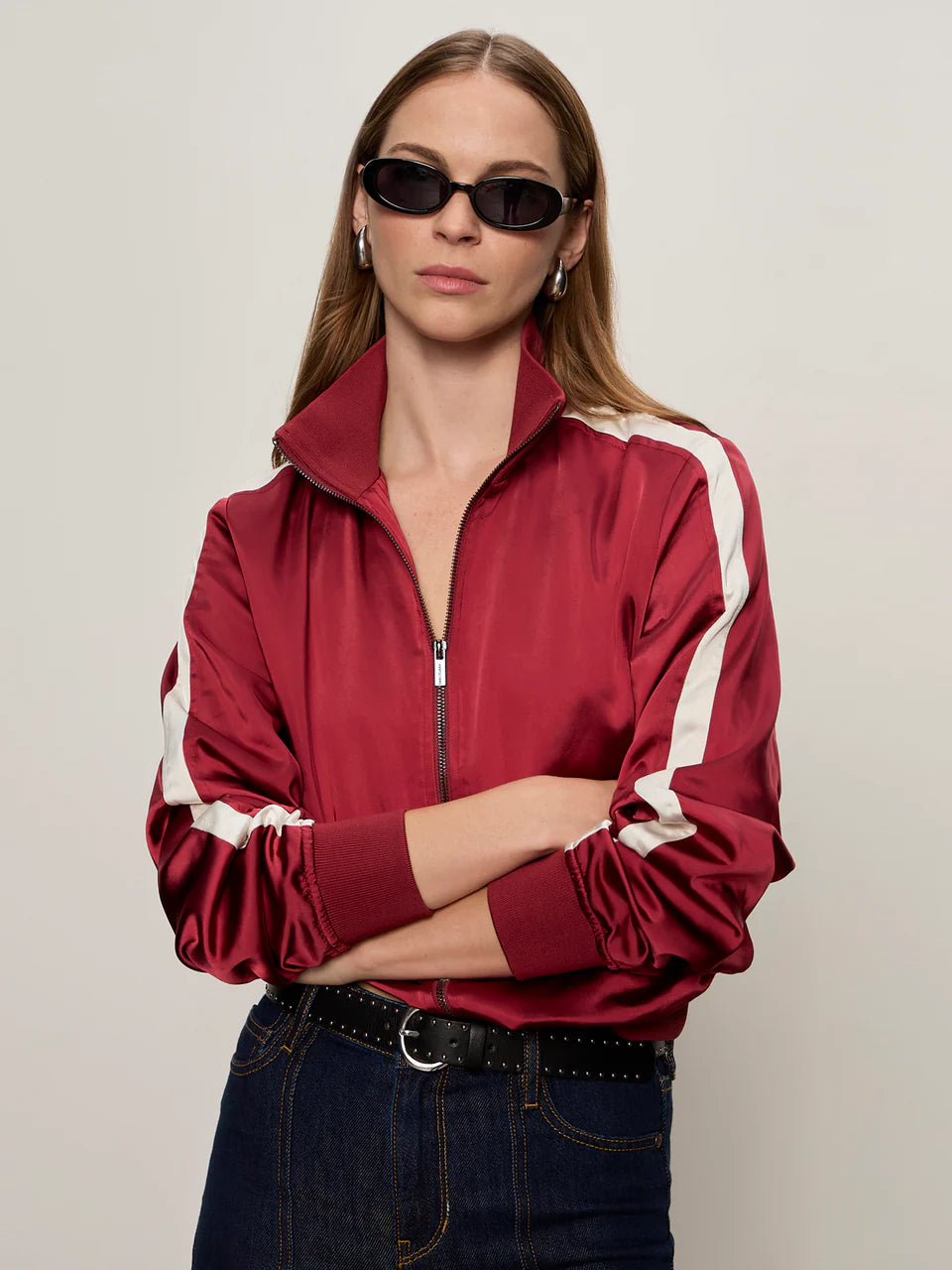 Sanctuary - Satin Track Jacket in Crimson