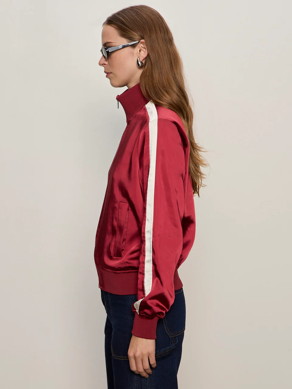 Sanctuary - Satin Track Jacket in Crimson