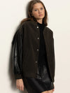 Sanctuary - Club Varsity Jacket in Midnight Olive