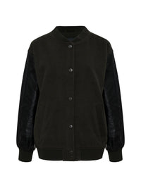 Sanctuary - Club Varsity Jacket in Midnight Olive