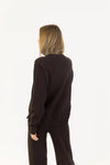 Lyla & Luxe - Claret Crewneck Pullover in Chocolate Brown