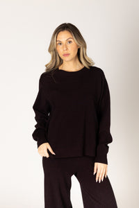 Lyla & Luxe - Claret - Essential Crew Pullover in Acai