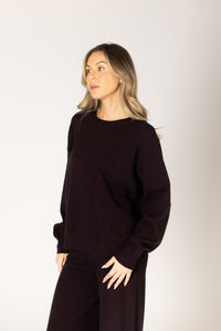Lyla & Luxe - Claret - Essential Crew Pullover in Acai