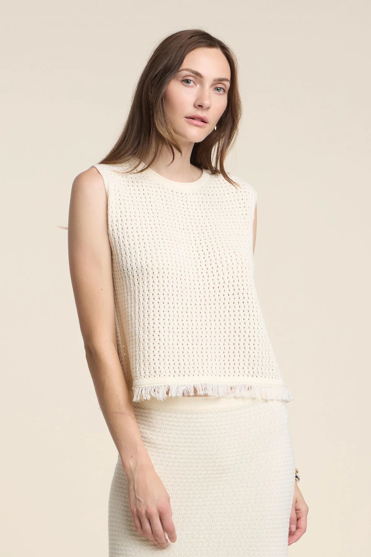 Velvet - Cova - Mesh Cotton Knit Top