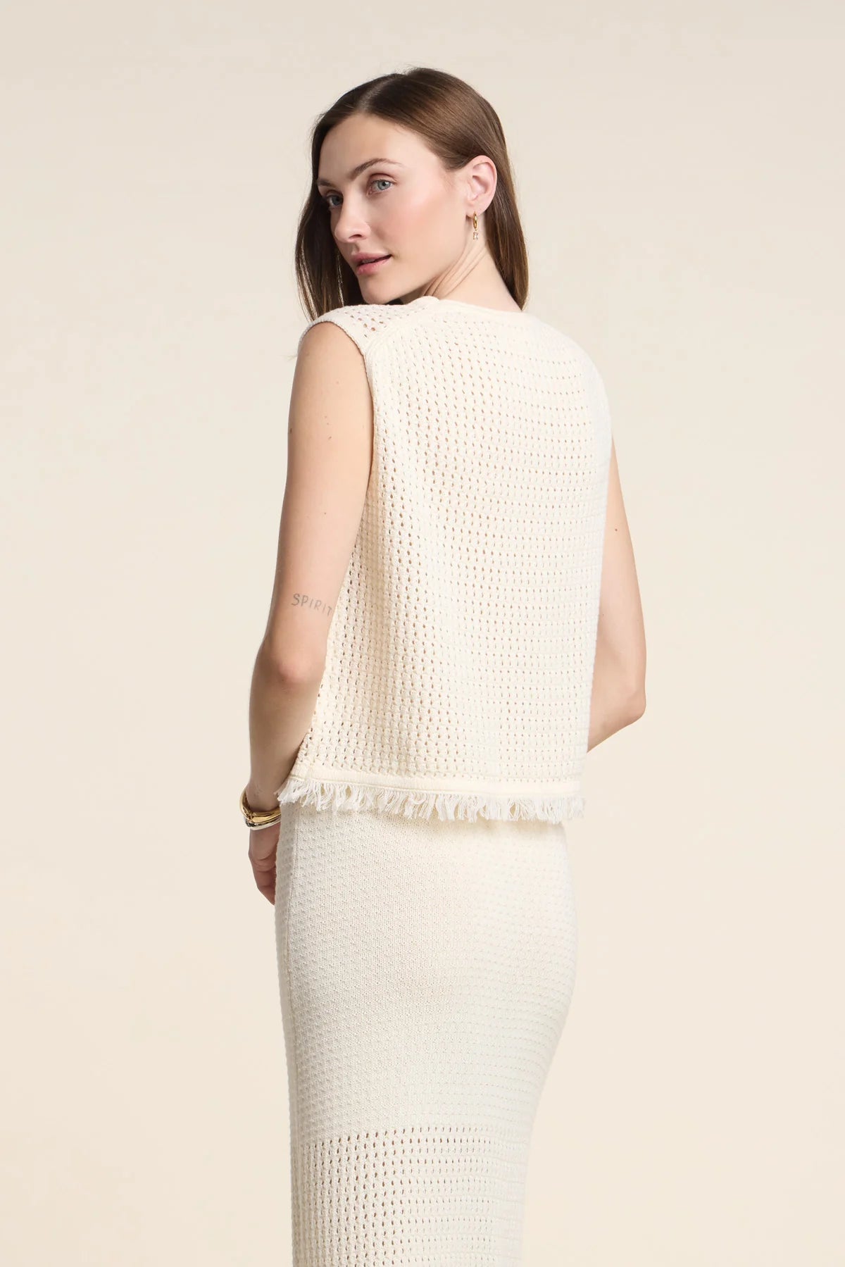 Velvet - Cova - Mesh Cotton Knit Top
