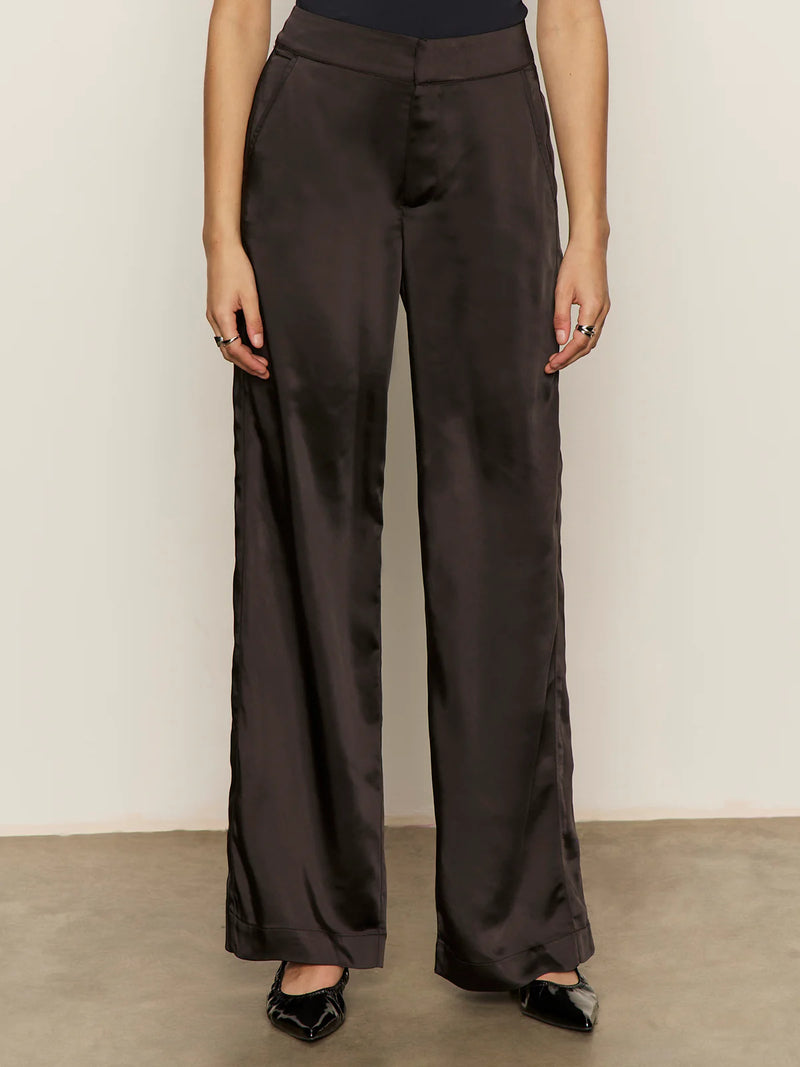 Sanctuary - Modern Satin Trouser in Black