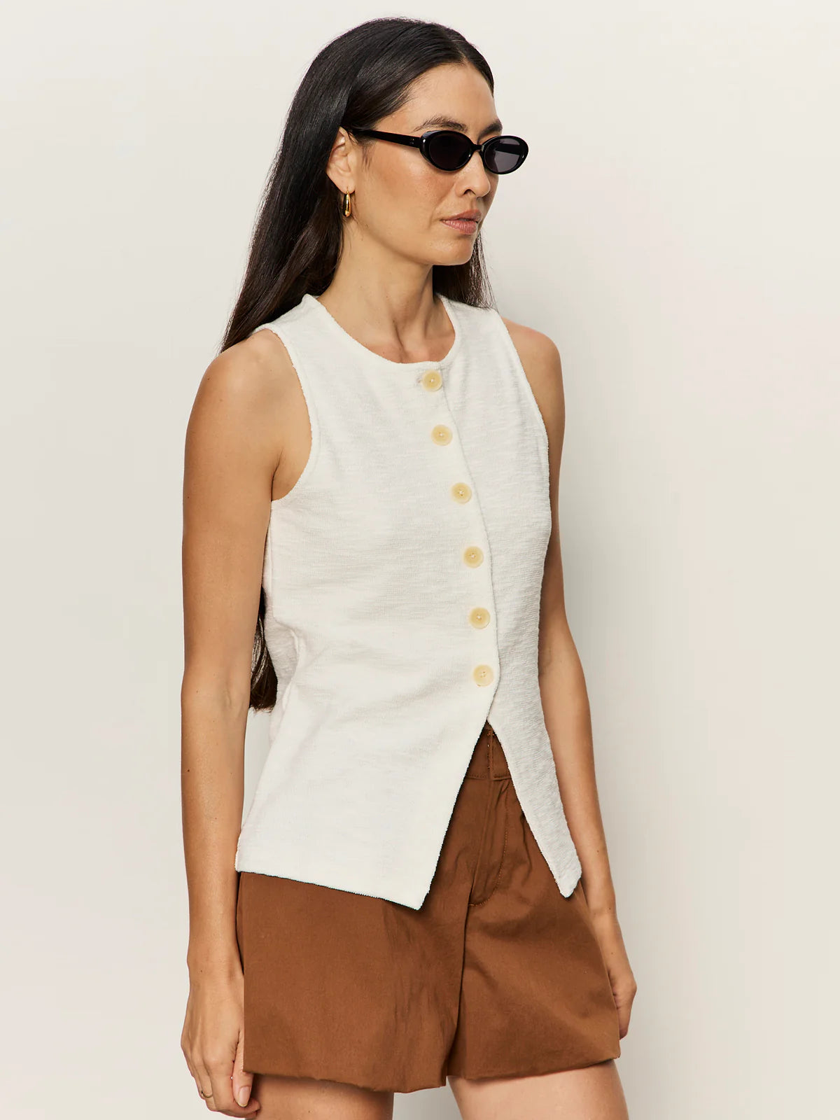 Sanctuary - Nothing Extra Knit Vest in Chalk