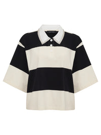 Sanctuary - Embellished Polo Tee in Collagen/Black Stripe