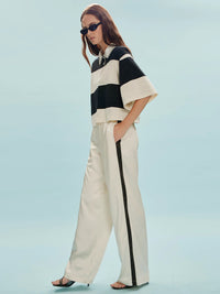 Sanctuary - Embellished Polo Tee in Collagen/Black Stripe