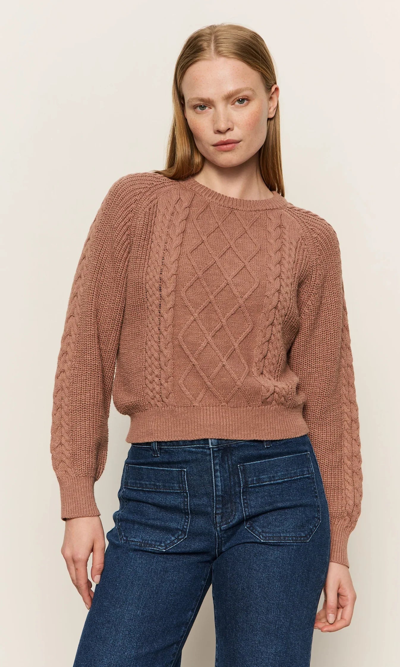 Sanctuary - Nomad Cable Popover Sweater in Mocha