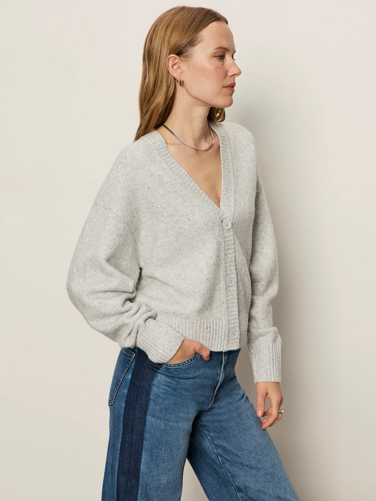 Sanctuary - Shimmer Cardi in Heather Grey Sparkle