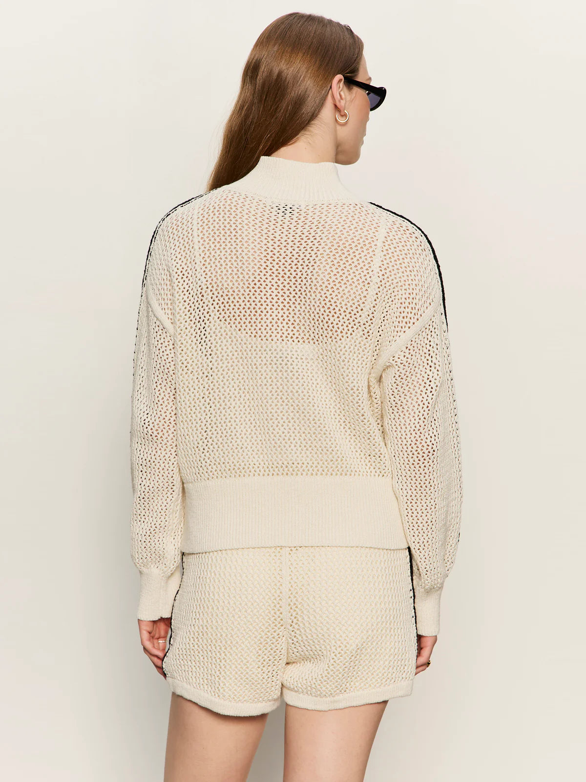 Sanctuary - Open Stitch Track Jacket in Collagen/Black