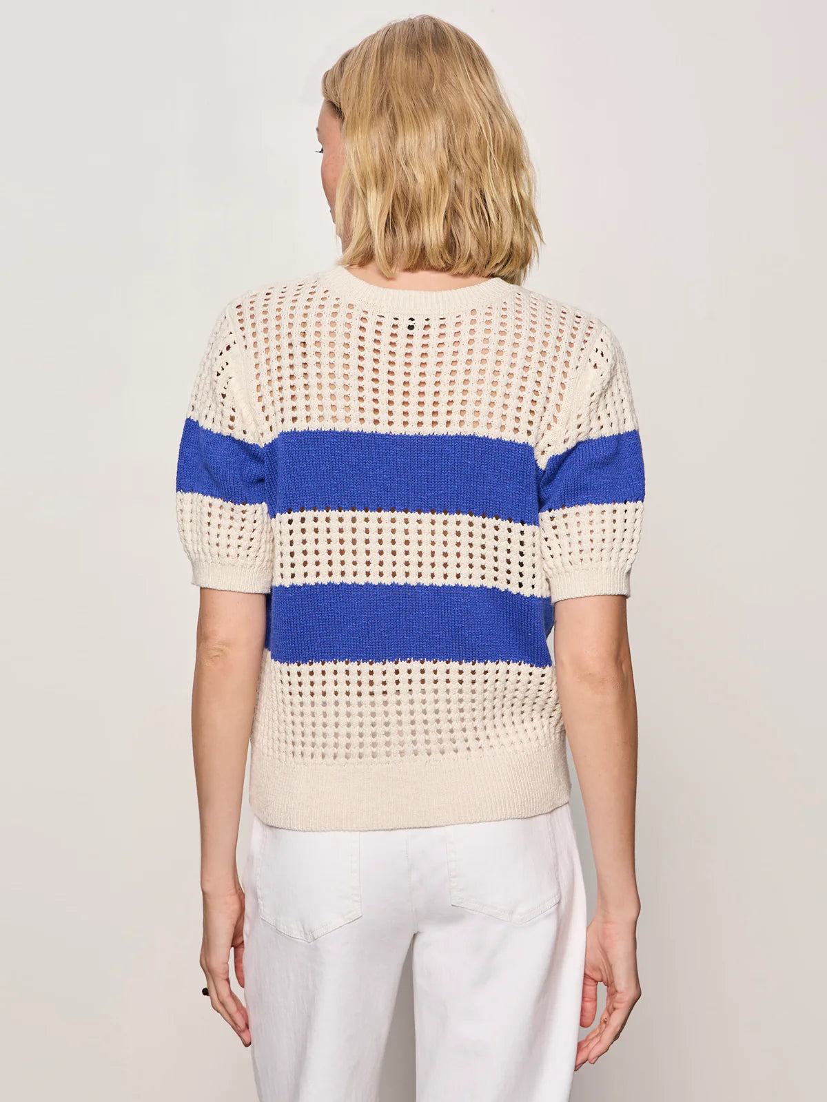 Sanctuary - Beachside Openwork Tee in Collagen with Luminous Blue