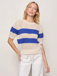 Sanctuary - Beachside Openwork Tee in Collagen with Luminous Blue