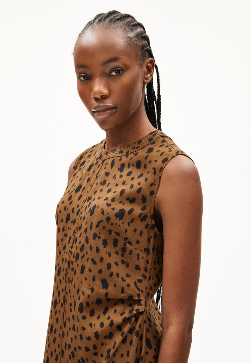 ArmedAngels - Emalanaa Leopaa Dress in Dark Camel