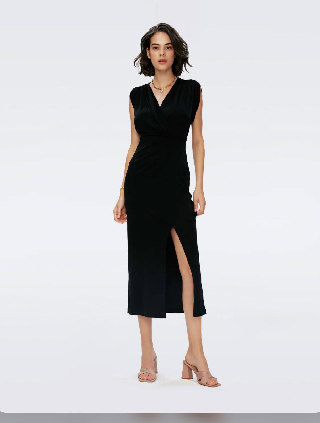 Diane Von Furstenberg William Dress in Black Bernstein Gold