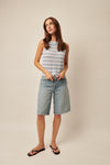 Line Knitwear - Daisy - Striped Knit Top in Marina