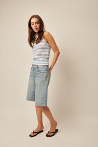 Line Knitwear - Daisy - Striped Knit Top in Marina