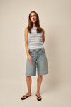 Line Knitwear - Daisy - Striped Knit Top in Marina