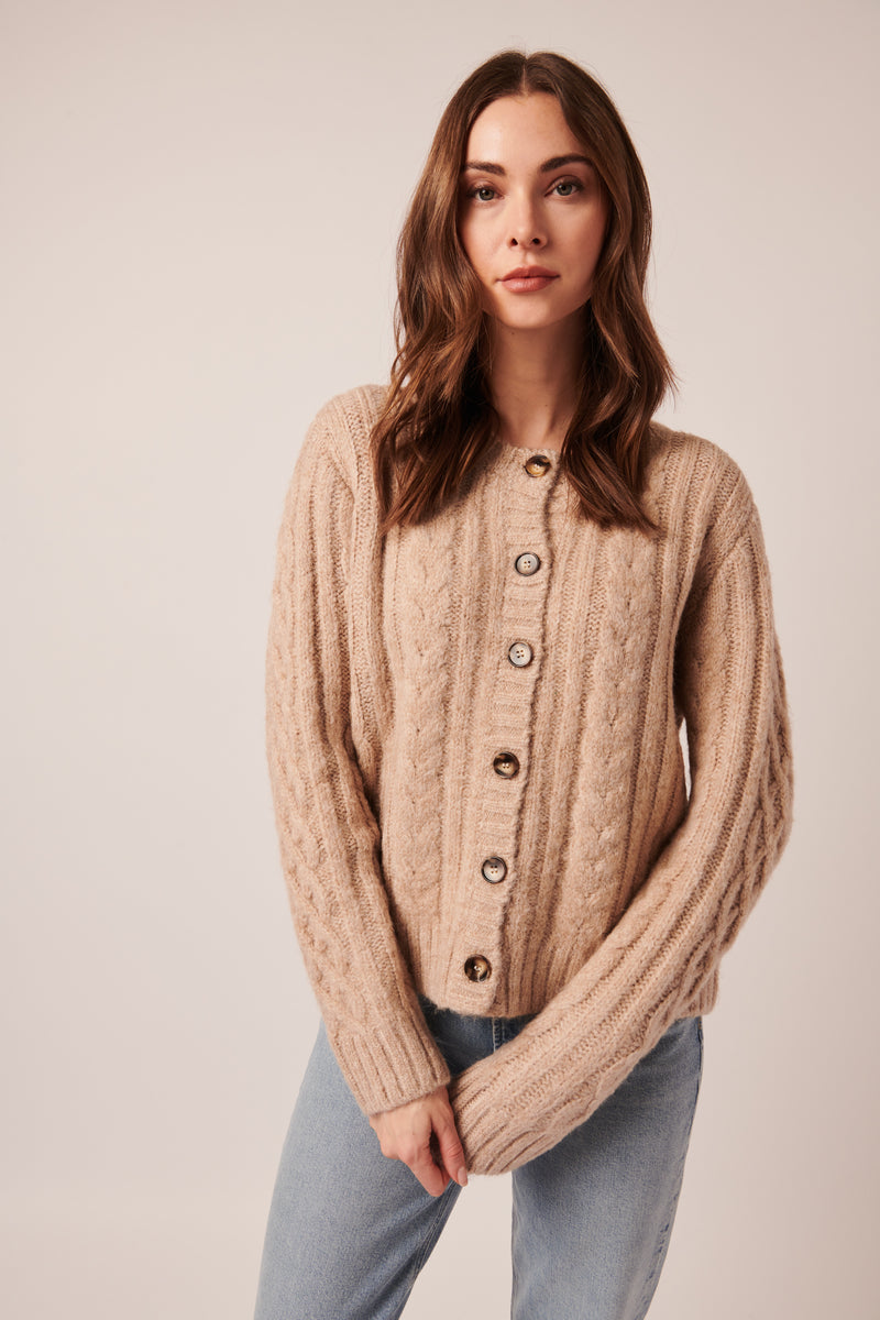 LINE Knitwear - Delaney Cardigan in Travertine