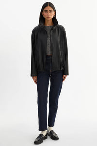 LAMARQUE - Denita Faux Leather Oversized Bomber Jacket in Black