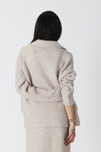 Lyla & Luxe - Devin Luxe - Eco Blazer w/ Ribbed Sleeves in Oat