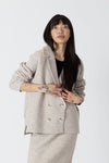 Lyla & Luxe - Devin Luxe - Eco Blazer w/ Ribbed Sleeves in Oat